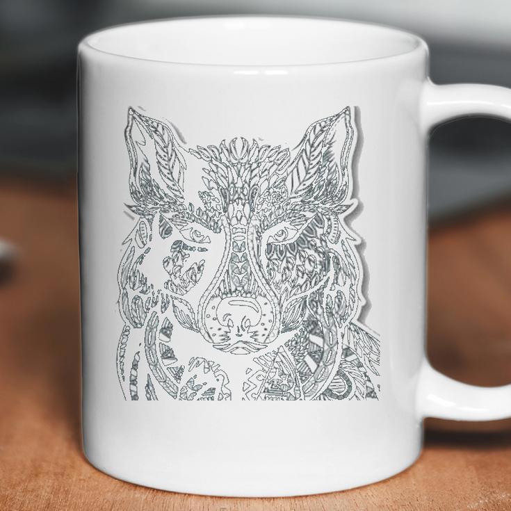 Tribal Wolf Design Coffee Mug