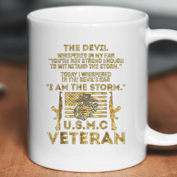 Usmc Veteran I Am The Storm Gold Effect Coffee Mug