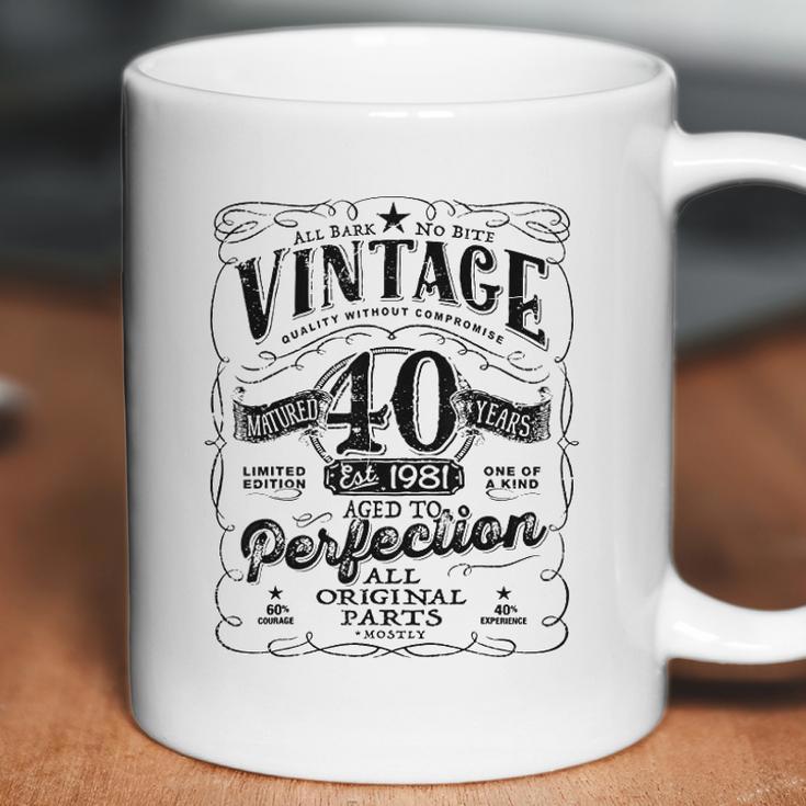 Vintage 40Th Birthday Top For Him 1981 Aged To Perfection Coffee Mug