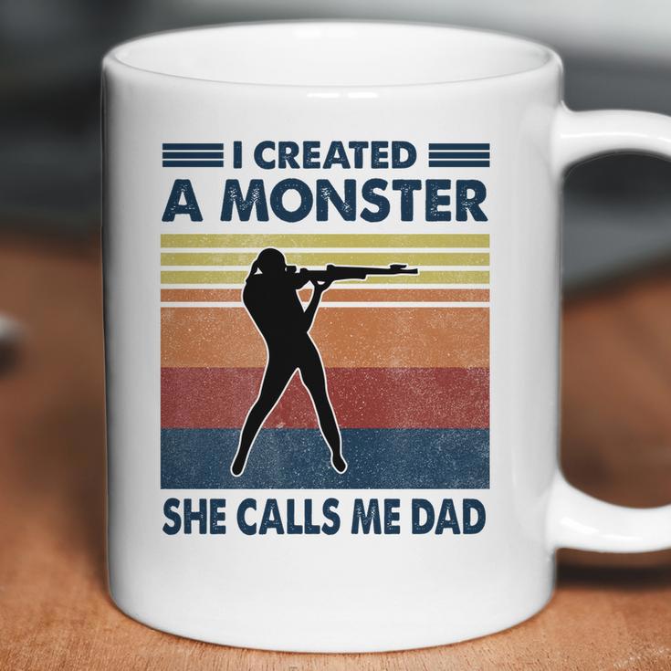 Vintage I Created A Monster Shooting She Calls Me Dad 2020 Coffee Mug