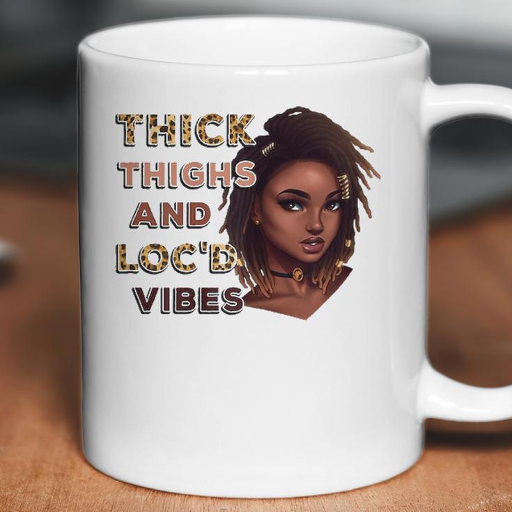 Womens Ygxw Thick Thighs And Locd Vibes Black Woman African Pride Coffee Mug