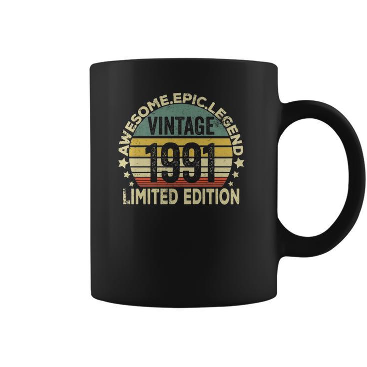 30 Years Old Legendary Retro Vintage Awesome Birthday 1991 Coffee Mug