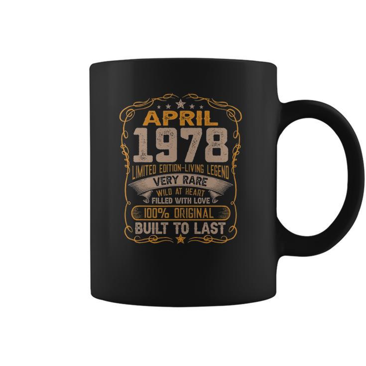 44Th Birthday Decoration April 1978 Men Women 44 Years Old Coffee Mug