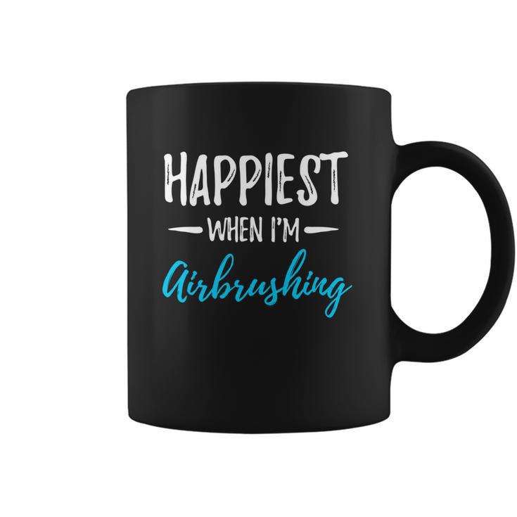 Airbrushing Happiest Funny Artist Gift Idea Funny Gift Graphic Design Printed Casual Daily Basic Coffee Mug