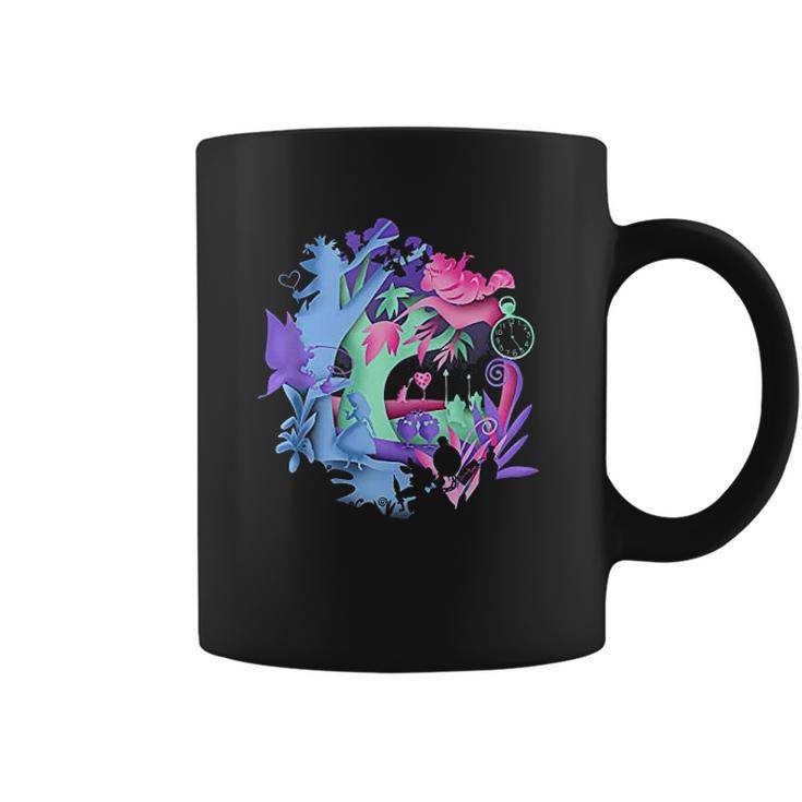 Alice In Wonderland Neon Forest Silhouette Coffee Mug