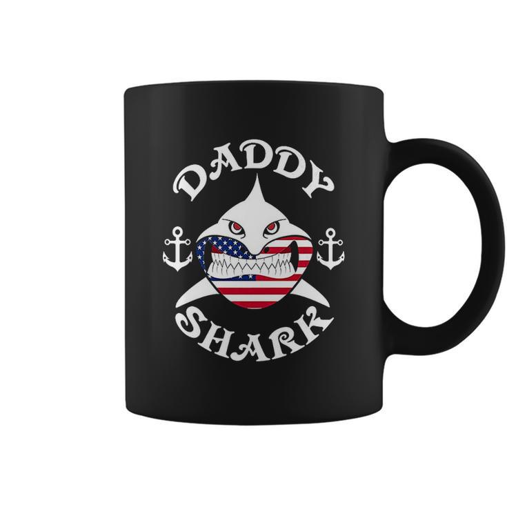 American Daddy Shark Under The Water Coffee Mug