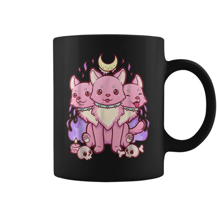 Anime Kawaii Pastel Goth Cute Creepy 3 Headed Dog  Men Women T-Shirt Graphic Print Casual Unisex Tee Coffee Mug