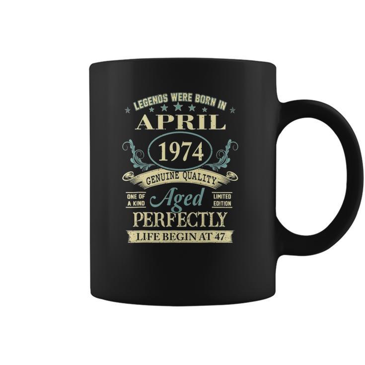 April 1974 47Th Birthday Gift 47 Years Old Men Women Coffee Mug