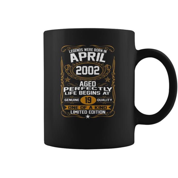 April 2002 19Th Birthday Gift 19 Years Old Men Women Coffee Mug