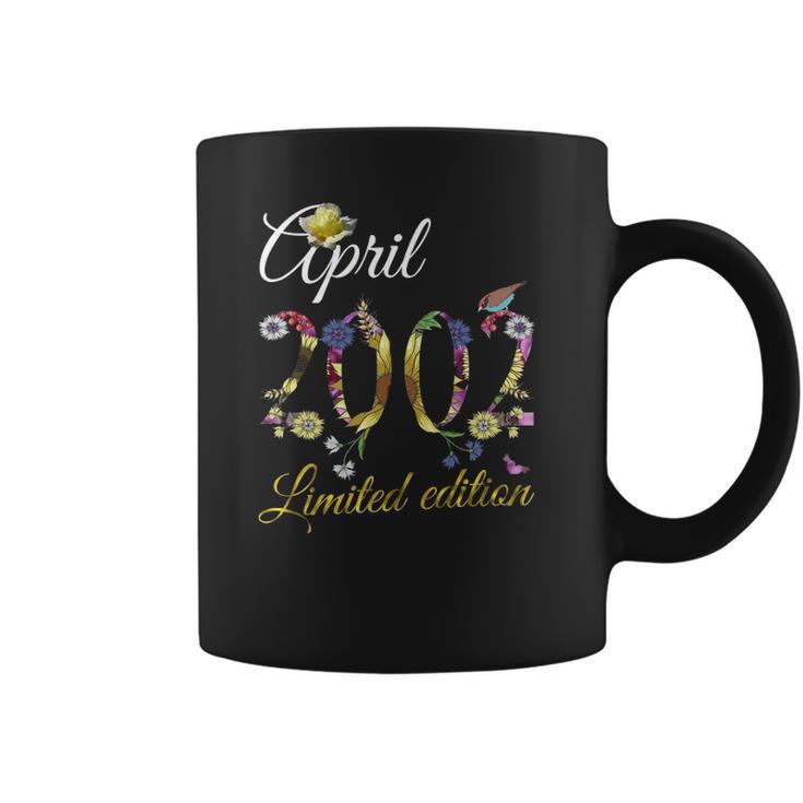 April 2002 20 Years Old Sunflower Floral 20Th Birthday Gift Coffee Mug