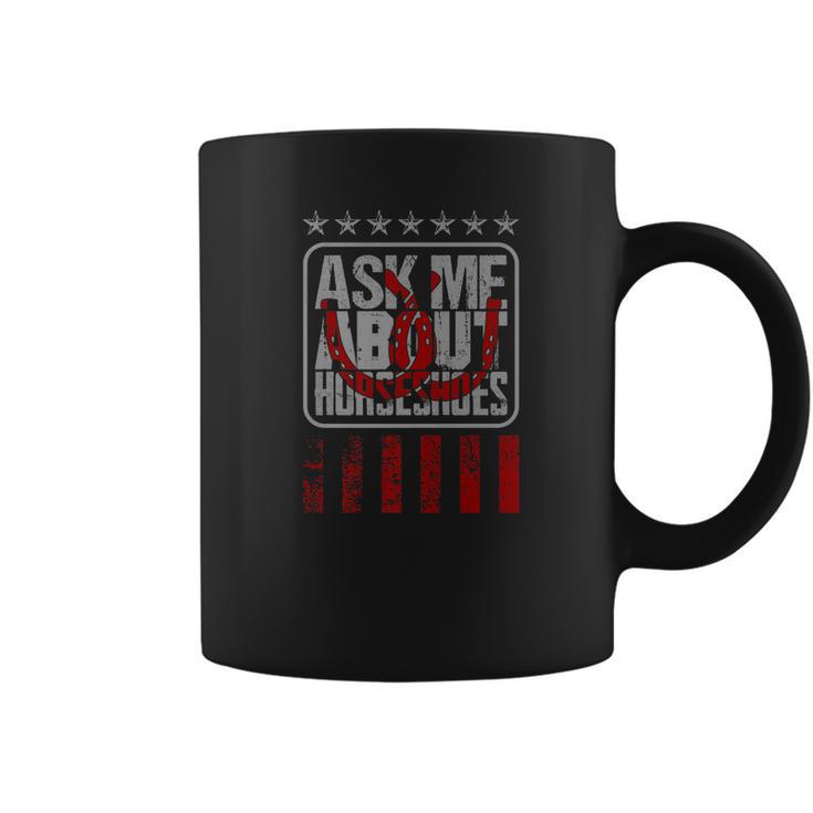 Ask Me About Horseshoe Pitching Ringer Coffee Mug