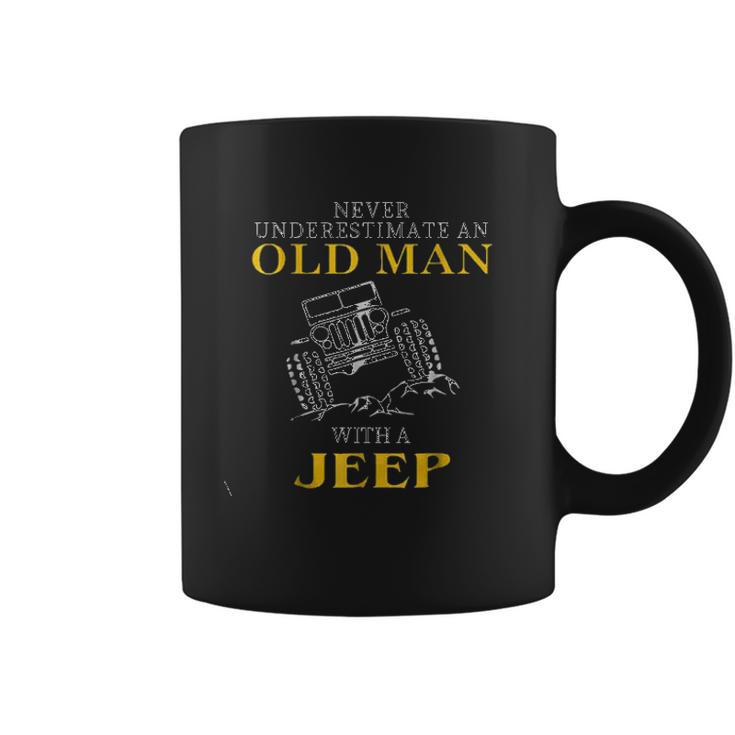 Awesome Never Underestimate An Old Man With A Jeep Enjoyable Gift 2022 Coffee Mug