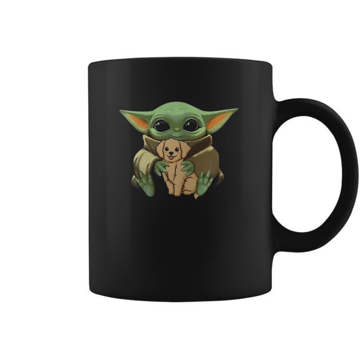 Baby Yoda Hug Golden Retriever Coffee Mug