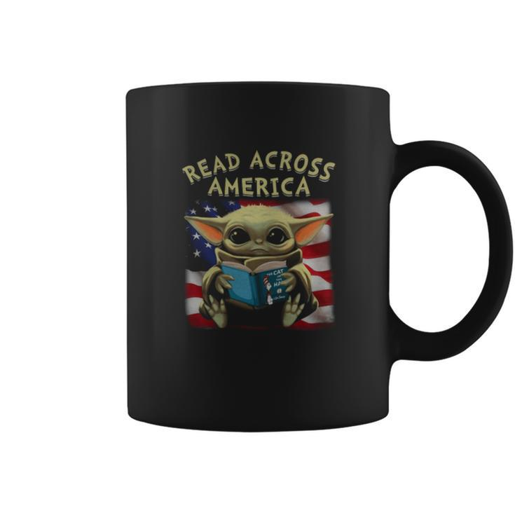 Baby Yoda Read Across America Flag Coffee Mug