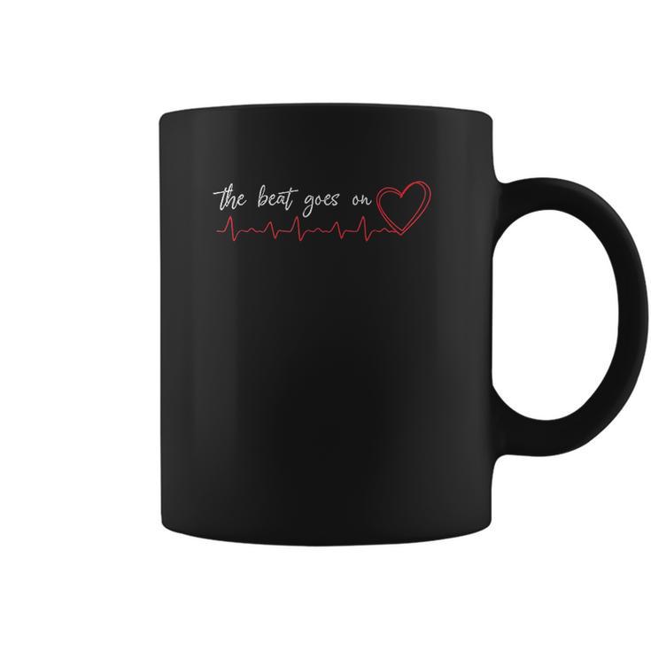 The Beat Goes On Heart Attack Survivor Warrior Coffee Mug