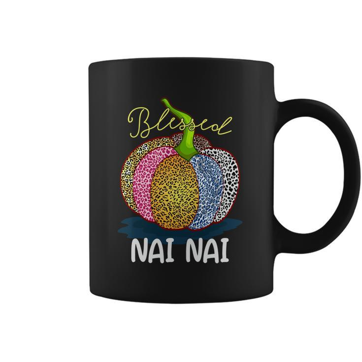 Blessed Nai Nai Pumpkin Leopard Art Grandma Gift Thanksgivin Gift Coffee Mug