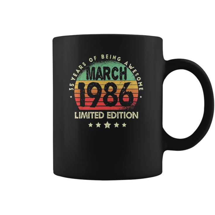 Born In March 1986 Vintage Limited Edition 35Th Birthday Coffee Mug