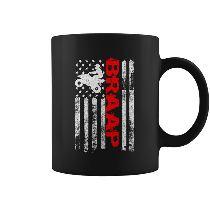 Braap Vintage Usa American Flag Quad Bike Atv Gift Funny Gift Graphic Design Printed Casual Daily Basic Coffee Mug