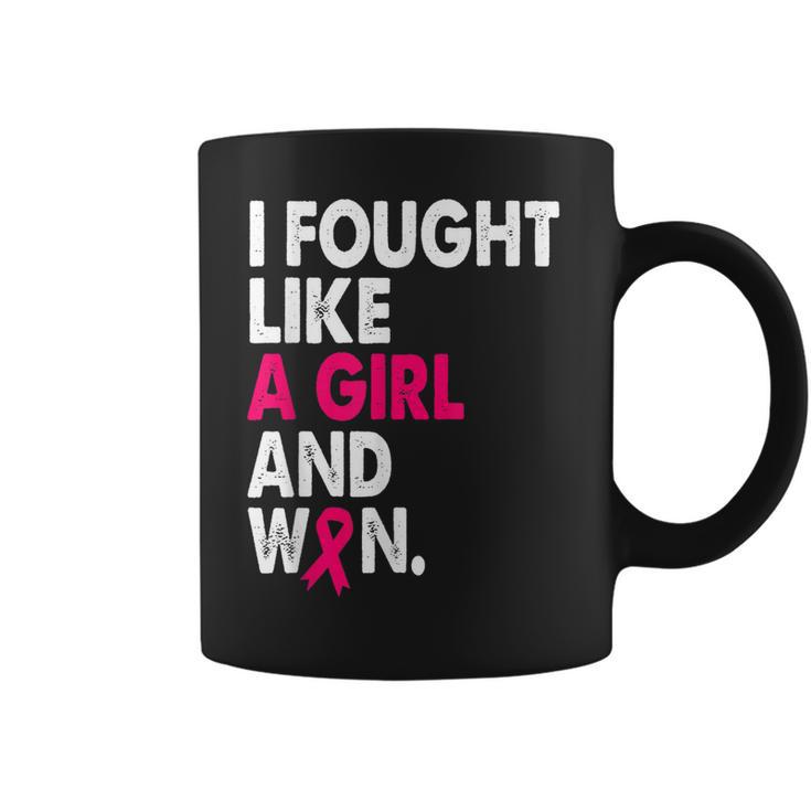 Breast Cancer Awareness I Fought Like A Girl And Won Women  V2 Men Women T-Shirt Graphic Print Casual Unisex Tee Coffee Mug