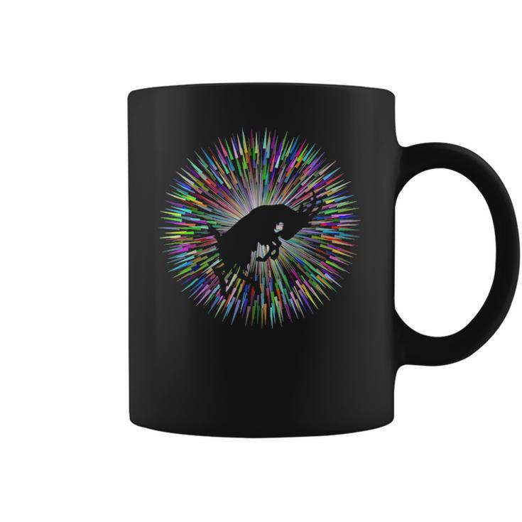 Bucking Goat Silhouette Bright Explosion Coffee Mug