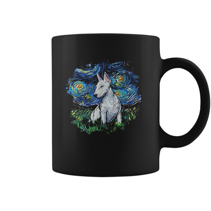 Bull Terrier Starry Night Impressionist Dog Art Coffee Mug