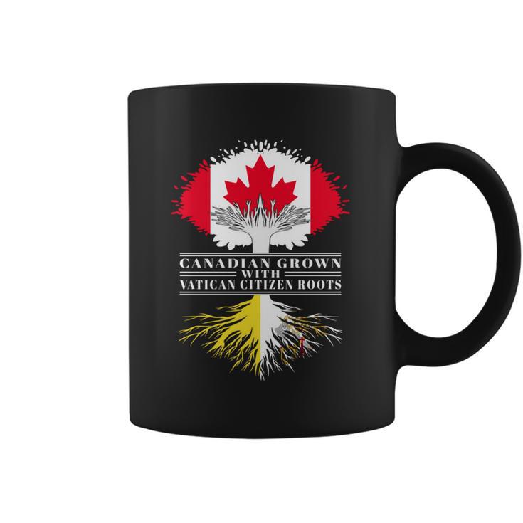 Canadian Grown With Vatican Citizen Roots Canada Vatican City Flag Tree Coffee Mug