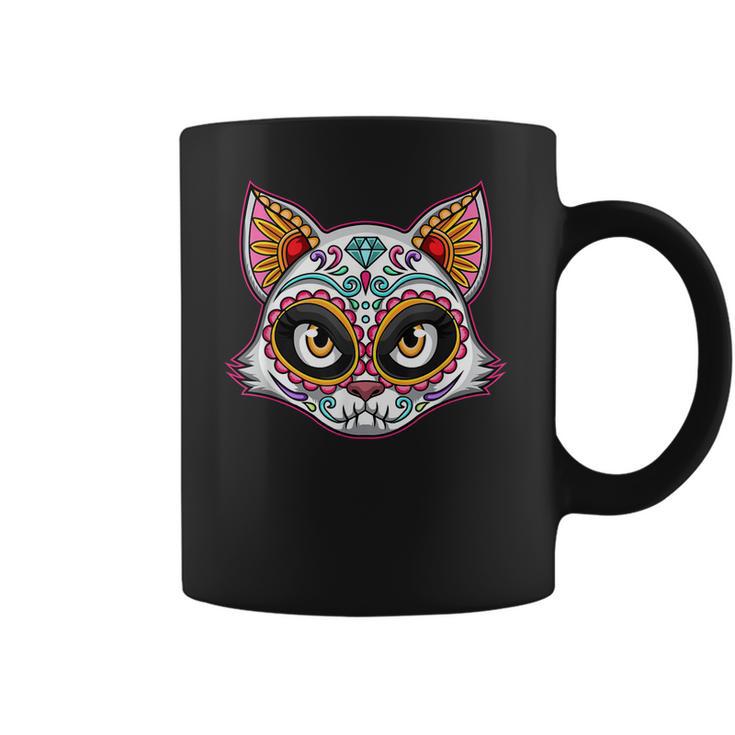 Cat Sugar Skull Funny Day Of The Dead Group Matching Coffee Mug