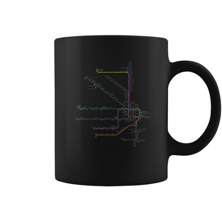 Chicago Map Cta Elevated L Train Metro Transit Coffee Mug