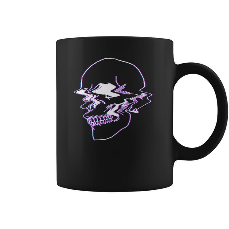 Creepy Cool Egirl Eboy Pastel Goth Vaporwave Glitch Skull Coffee Mug