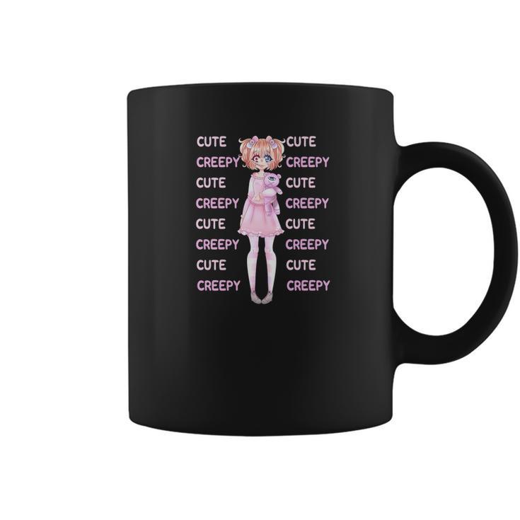 Creepy Cute Pastel Goth Doll Cyclops Bear Plushie Coffee Mug