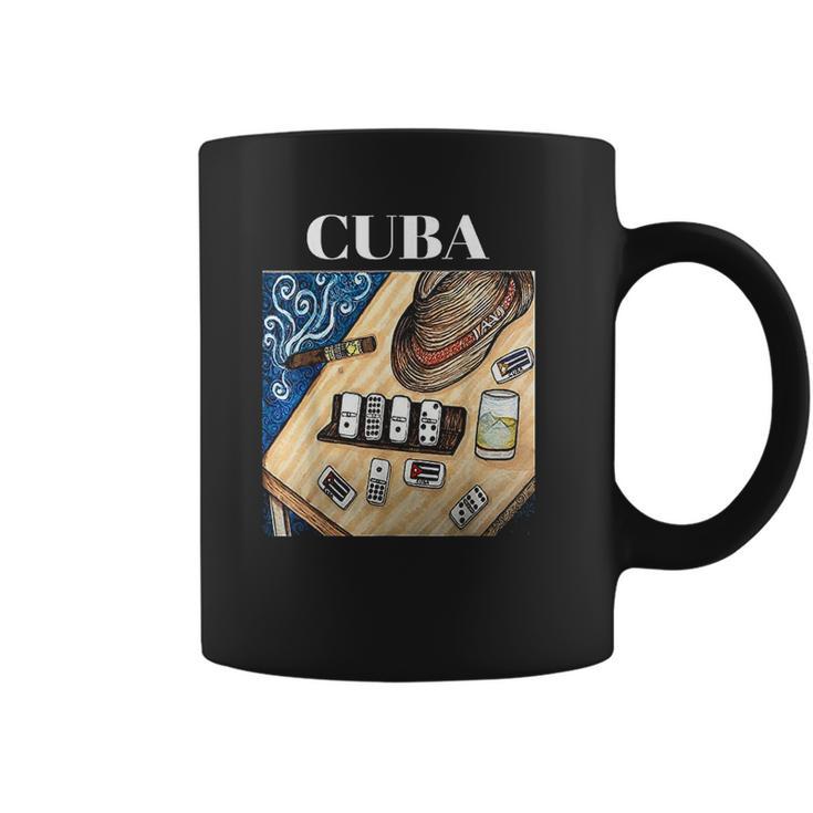 Cuban Dominos Cigar Fedora Hat Funny Cuba Coffee Mug