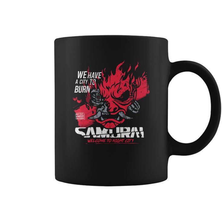 Cyberpunk Samurai Welcome To Night City Coffee Mug