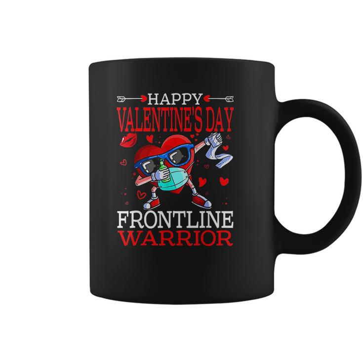 Dabbing Heart Masked Happy Valentines Day Frontline Warrior Coffee Mug