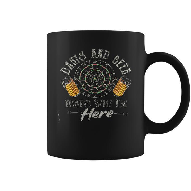 Darts And Beer Thats Why Im Here Meaningful 2022 Gift Coffee Mug