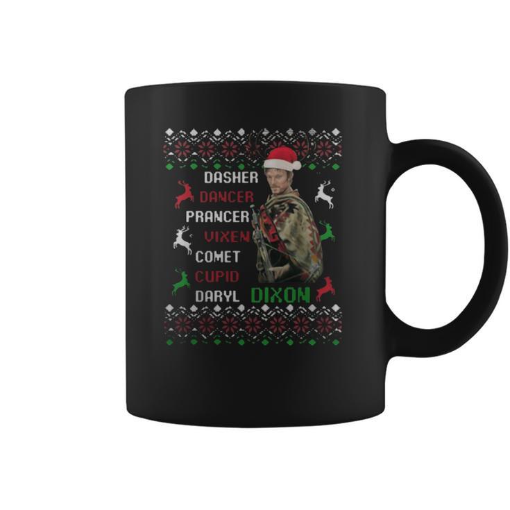 Daryl Dixon Dasher Dancer Prancer Vixen Cupid Ugly Christmas Coffee Mug