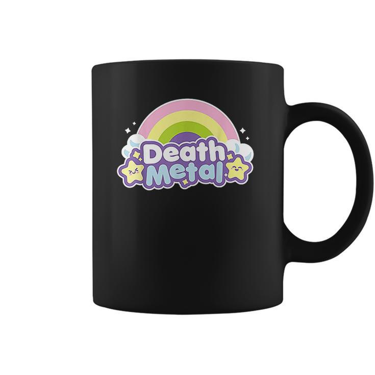 Death Metal Rainbow Yellow Star Unicorn Rock Concert Coffee Mug