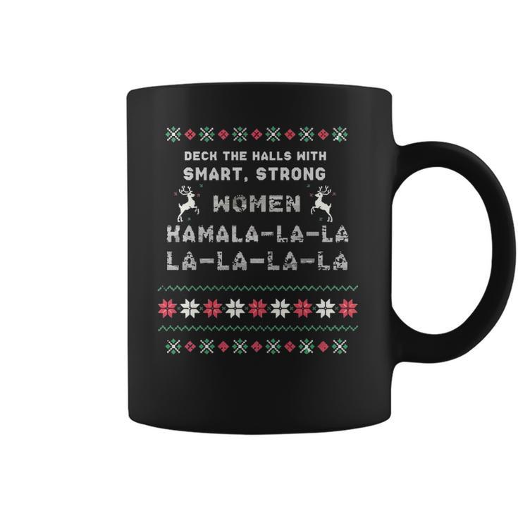 Deck The Halls With Smartstrong Woman Kamala Funny Christmas T Coffee Mug