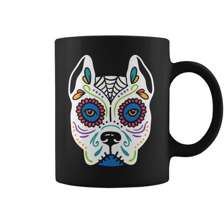 Dog Sugar Skull Dia De Los Muertos Pit Bull Day Of The Dead Coffee Mug