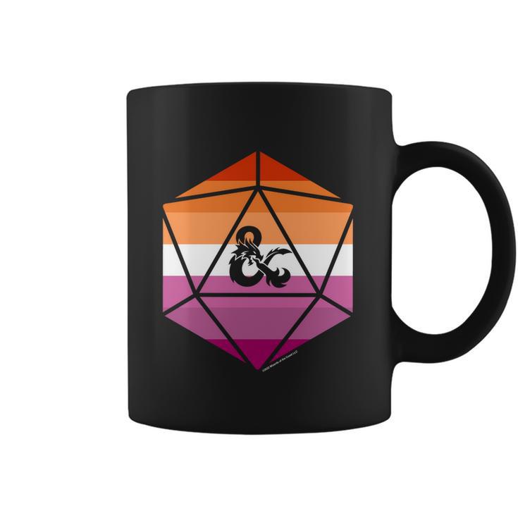 Dungeons And Dragons Lesbian Pride Flag Dice Logo Gift Graphic Design Printed Casual Daily Basic Coffee Mug