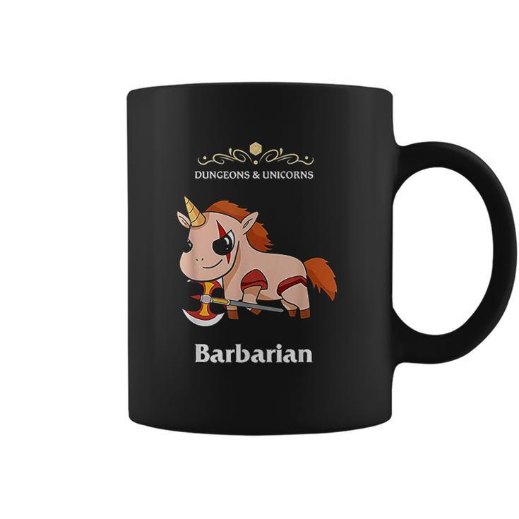 Dungeons And Unicorns Rpg D20 Barbarian Rage Tabletop Gamers Coffee Mug