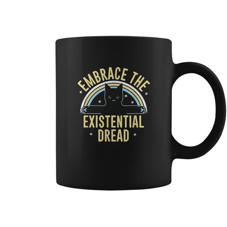 Embrace The Existential Dread Funny Cat Coffee Mug