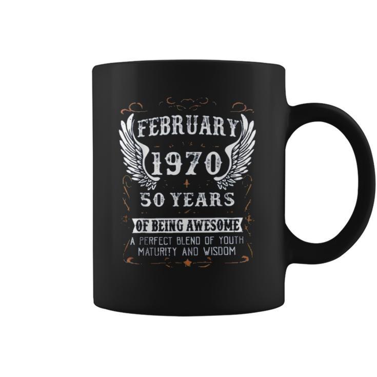 February 1970 50 Years Of Being Awesome Enjoyable Gift 2022 Coffee Mug