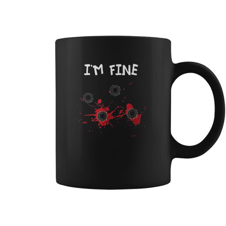 I Am Fine Halloween Bullet Holes Humor Coffee Mug