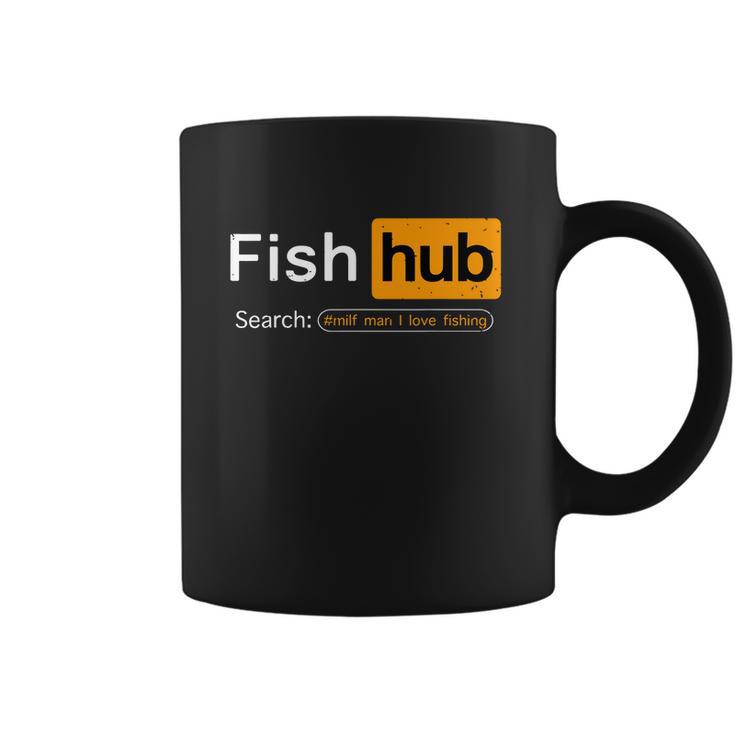 Fish Hub Funny Dirty Fishing Joke Milf Man I Love Fishing Coffee Mug