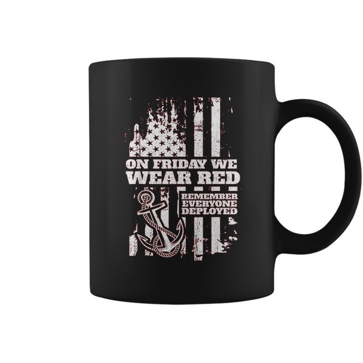 On Fridays We Wear Red Friday Navy Family Coffee Mug