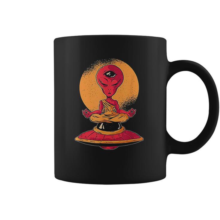 Funny Alien Meditation Monk Coffee Mug