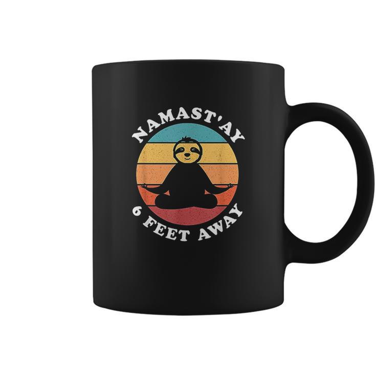 Funny Cute Sloth Yoga Namastay Social Distancing 6 Feet Away Coffee Mug