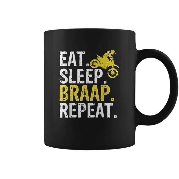 Funny Eat Sleep Braap Repeat Braap Dirt Bike Coffee Mug