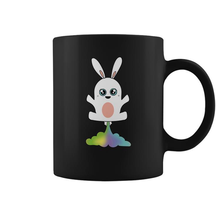 Funny Kawaii Bunny Farting Rainbow Bunny Rabbit Anime Coffee Mug