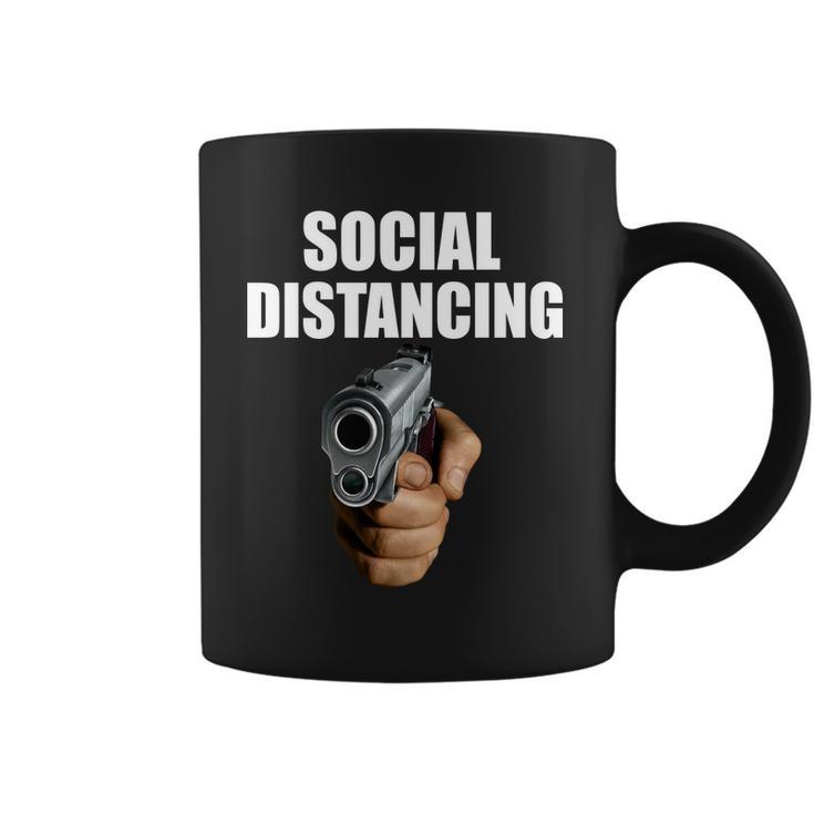 Funny Social Distancing Gun Coffee Mug